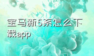 宝马新5系怎么下载app