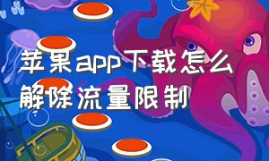 苹果app下载怎么解除流量限制