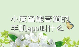 小度智能音箱的手机app叫什么