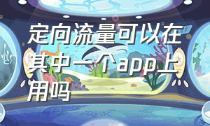 定向流量可以在其中一个app上用吗