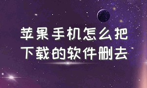 苹果手机怎么把下载的软件删去