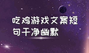 吃鸡游戏文案短句干净幽默