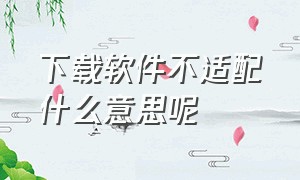 下载软件不适配什么意思呢