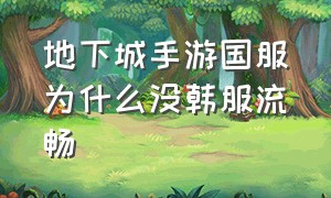 地下城手游国服为什么没韩服流畅