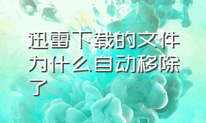 迅雷下载的文件为什么自动移除了