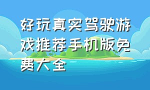 好玩真实驾驶游戏推荐手机版免费大全