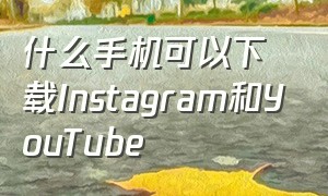 什么手机可以下载Instagram和YouTube