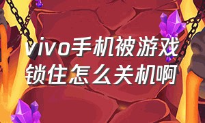 vivo手机被游戏锁住怎么关机啊