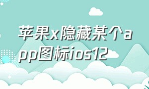 苹果x隐藏某个app图标ios12