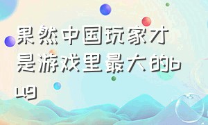 果然中国玩家才是游戏里最大的bug