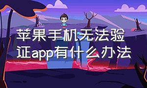 苹果手机无法验证app有什么办法