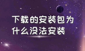 下载的安装包为什么没法安装