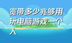 宽带多少兆够用玩电脑游戏一个人