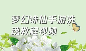 梦幻诛仙手游洗魂教程视频