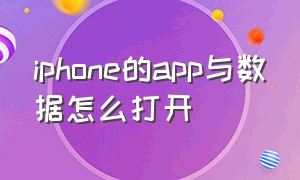 iphone的app与数据怎么打开