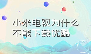 小米电视为什么不能下载优酷