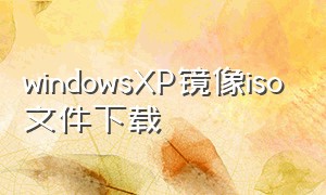 windowsXP镜像iso文件下载