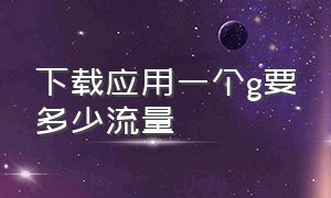 下载应用一个g要多少流量