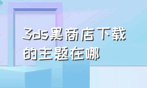 3ds黑商店下载的主题在哪