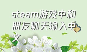 steam游戏中和朋友聊天输入中文