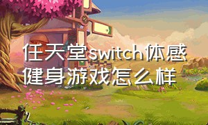 任天堂switch体感健身游戏怎么样