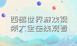 西部世界游戏视频大全在线观看