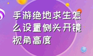 手游绝地求生怎么设置侧头开镜视角高度