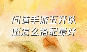 问道手游五开队伍怎么搭配最好