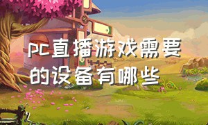 pc直播游戏需要的设备有哪些