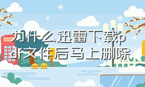 为什么迅雷下载pdf文件后马上删除