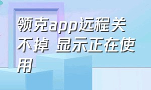 领克app远程关不掉 显示正在使用