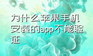 为什么苹果手机安装的app不能验证