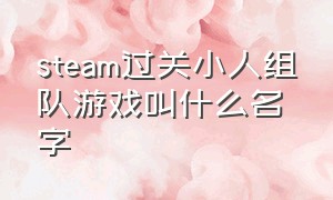 steam过关小人组队游戏叫什么名字