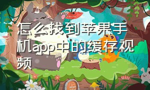 怎么找到苹果手机app中的缓存视频