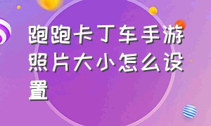 跑跑卡丁车手游照片大小怎么设置