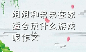 姐姐和弟弟在家适合玩什么游戏呢作文