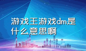 游戏王游戏dm是什么意思啊