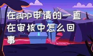 在app申请的一直在审核中怎么回事