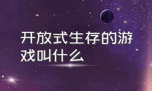 开放式生存的游戏叫什么