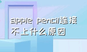 apple pencil连接不上什么原因