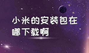 小米的安装包在哪下载啊