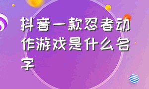 抖音一款忍者动作游戏是什么名字