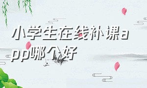 小学生在线补课app哪个好