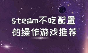 steam不吃配置的操作游戏推荐