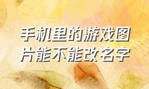 手机里的游戏图片能不能改名字