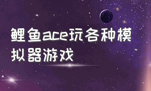 鲤鱼ace玩各种模拟器游戏