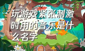 玩游戏紧张刺激时用的音乐是什么名字