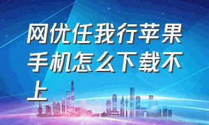 网优任我行苹果手机怎么下载不上