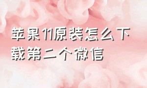 苹果11原装怎么下载第二个微信