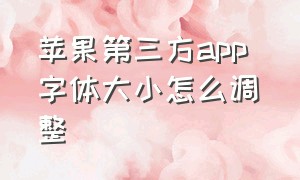 苹果第三方app 字体大小怎么调整